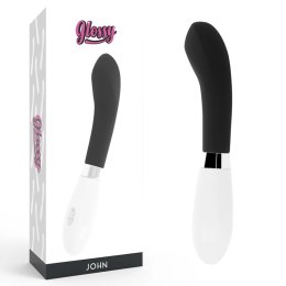 Glossy John Czarny - Wibrator silikonowy, 10 trybow, wodoodporny, 12 cm