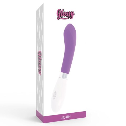 Glossy John - Fioletowy wibrator silikonowy, 10 trybow, 12 cm