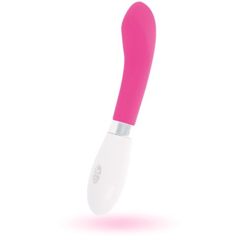 Glossy John - rożowy model wibrujący, silikonowy, 12 cm, 10 trybow