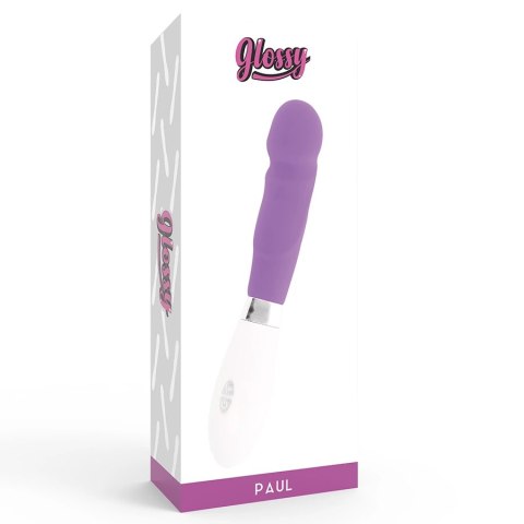 Glossy Paul Fioletowy - Wibrujący model silikonowy, 10 trybow, 12 cm