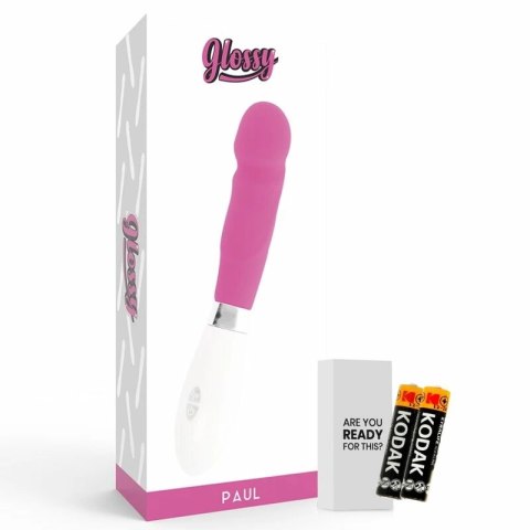 Glossy Paul Rożowy - Wibrujący model silikonowy, 10 trybow, 12 cm