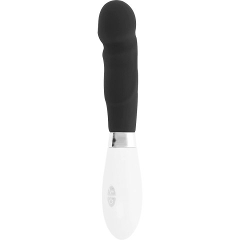 Glossy Paul czarny - wibrujący model silikonowy, 10 trybow, 12 cm