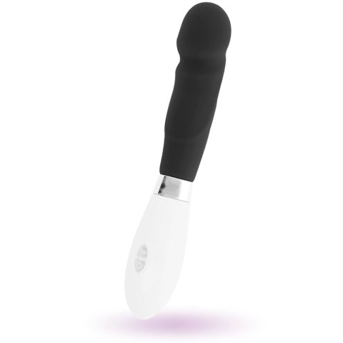 Glossy Paul czarny - wibrujący model silikonowy, 10 trybow, 12 cm