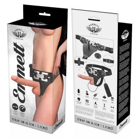 Harness Attraction Emmett - Pas z wibracją 16,5 cm, pasek regulowany