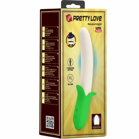 PRETTY LOVE Banana Knight silikonowy model 7 trybow wibracji zielony