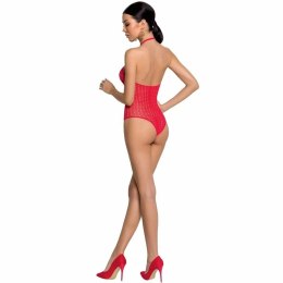 Passion BS088 Czerwone bodystocking z siateczki, koronka, uniwersalny