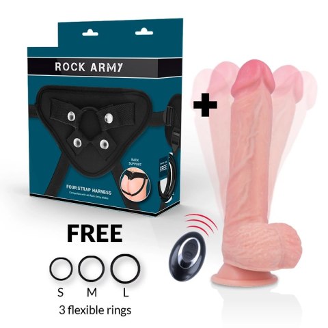 RockArmy Apache Zestaw Intymny z Pilotem, Silikon, Uprząż, 20,5 cm, Czarny