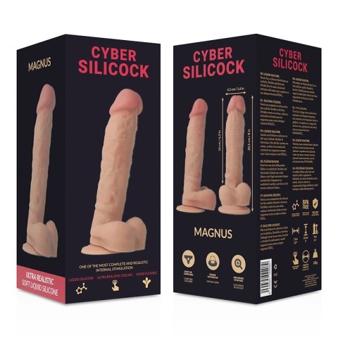 CYBERSILICOCK Magnus - Zestaw pas z silikonowym modelem i 3 pierścieniami, 20,5 cm