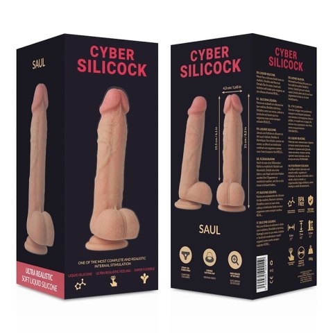 CYBERSILICOCK Saul zestaw silikonowy, uprząż, 3 pierścienie, 15,5cm, medyczny silikon