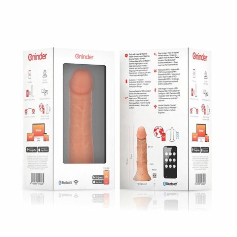 ONINDER Bogota Mini Wibrator 9 Trybow Silikonowy 17,5 cm Naturalny APP