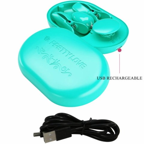 Pretty Love Zaciski do Elektrostymulacji Niebieskie USB 12 Trybow