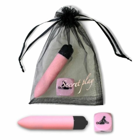 Secretplay Zestaw Wibrujący z Kostką Pozycji i Etui, model mini, rożowy