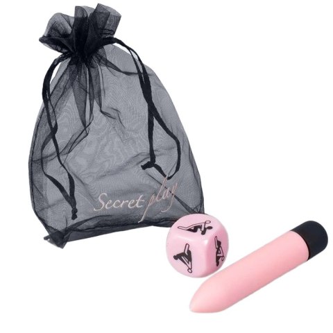 Secretplay Zestaw Wibrujący z Kostką Pozycji i Etui, model mini, rożowy