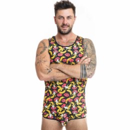 Anais Men Banana Top S - męska koszulka z nadrukiem bananow, lycra