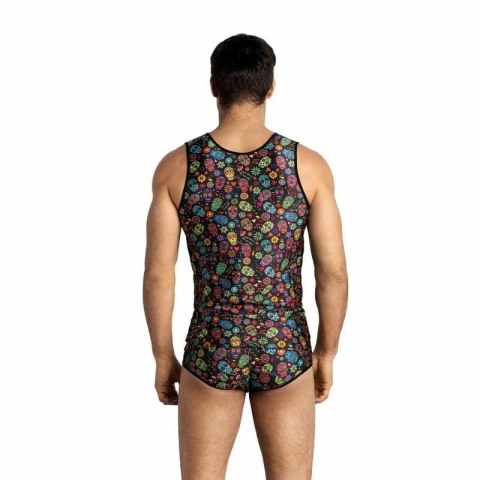 Anais Men Meksyk Top XL - bezrękawnik z modalu, kwiaty i czaszki