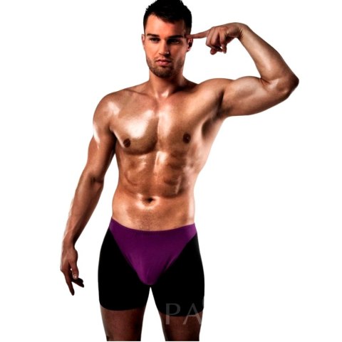 Passion Bokserki 009 Lilac/Black S/M - Komfortowy fason, nowoczesny design