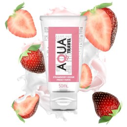 AQUA Travel żel intymny kremowo-truskawkowy, 50 ml, kompaktowy