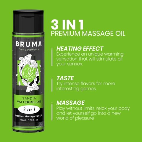 BRUMA Premium Olejek do Masażu 3w1 Arbuz Efekt Ciepła 100ml