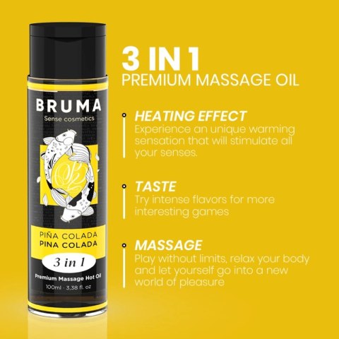 BRUMA Premium Olejek do Masażu 3w1 Pina Colada Efekt Ciepła 100ml