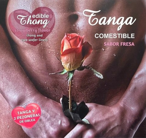 Hotflowers Stringi męskie z wafelkami truskawkowymi, elastyczne