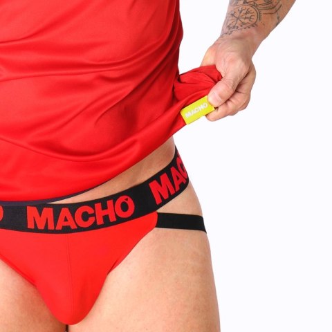Macho T-shirt męski czerwony L/XL lekki i elastyczny materiał