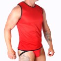 Macho T-shirt męski czerwony S/M sportowy kroj lekki materiał