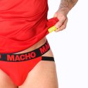 Macho T-shirt męski czerwony S/M sportowy kroj lekki materiał