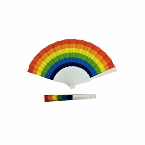PRIDE Drewniany wachlarz tęczowy - stylowy, wielokolorowy dodatek