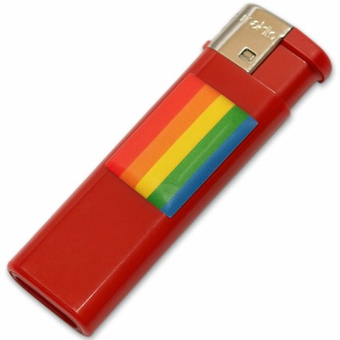 PRIDE Zapalniczka Akumulatorowa Fuksja z Flagą LGBT Żywica