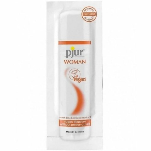 Pjur Woman Vegan lubrykant wodny 2ml - delikatna formuła, certyfikat Vegan