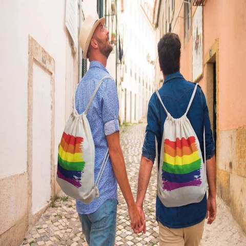 Pride Bawełniany Plecak z Motywem Tęczy LGBT - Lekki i Praktyczny