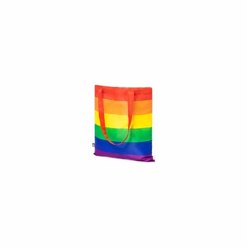 Pride Torba Materiałowa RPET 210T z Motywem Tęczowej Flagi, 42x38 cm