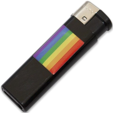 Pride Zapalniczka Akumulatorowa Czarna z Flagą Kolorowa Kropla