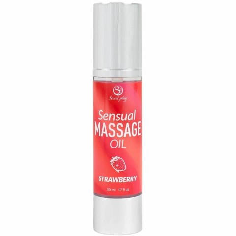 Secret Play Olejek do masażu truskawkowy 50 ml - satynowa pielęgnacja skory