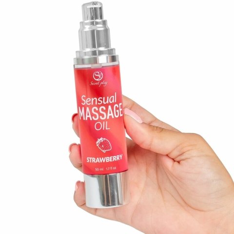 Secret Play Olejek do masażu truskawkowy 50 ml - satynowa pielęgnacja skory