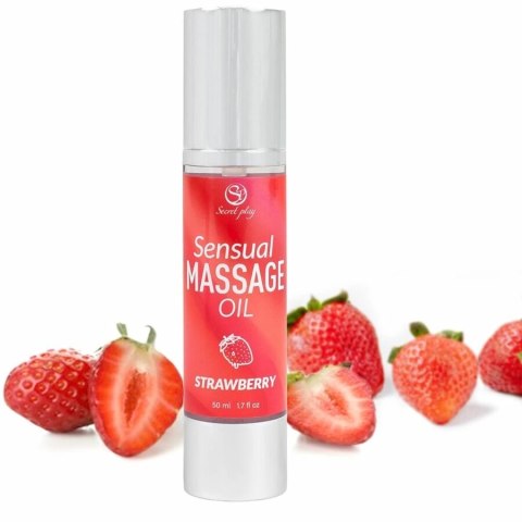 Secret Play Olejek do masażu truskawkowy 50 ml - satynowa pielęgnacja skory
