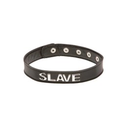Allure Xplay Obroża Regulowana z Napisem SLAVE Czarna
