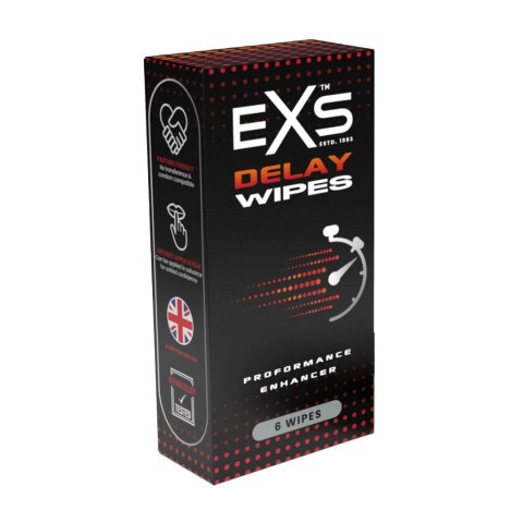 EXS Delay Wipes 6 sztuk - chusteczki z ekstraktem roślinnym nawilżające EXS Delay Wipes 6 sztuk - chusteczki z ekstraktem roślinnym nawilżające