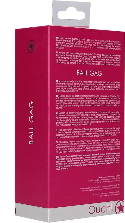 Ouch! Ball Gag czarny - regulowany pasek, miękka kula, uniwersalny rozmiar Ouch! Ball Gag czarny - regulowany pasek, miękka kula, uniwersalny rozmiar