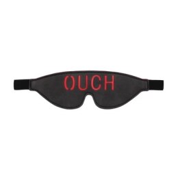 Ouch! by Shots skorzana maska na oczy z napisem OUCH, czerwona