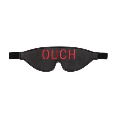 Ouch! by Shots skorzana maska na oczy z napisem OUCH, czerwona