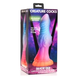 XR Brands Galactic Alien silikonowy model świecący, brokatowy, przyssawka
