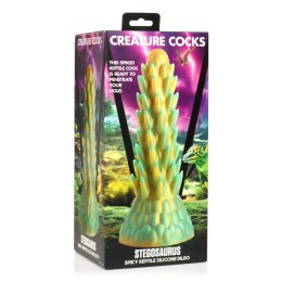 XR Brands Kolczasty model silikonowy turkusowo-złoty 22,8 cm