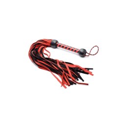 XR Brands Zamszowy Bat Wieloogonowy Czarny-Czerwony 60 cm