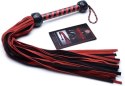 XR Brands Zamszowy Bat Wieloogonowy Czarny-Czerwony 60 cm