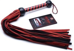 XR Brands Zamszowy Bat Wieloogonowy Czarny-Czerwony 60 cm