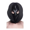 XR Brands Zip Front maska do bondage z zamkiem, regulowana, skora PU