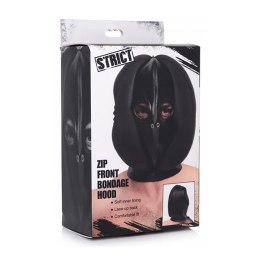 XR Brands Zip Front maska do bondage z zamkiem, regulowana, skora PU