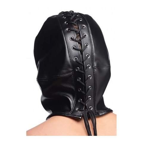 XR Brands Zip Front maska do bondage z zamkiem, regulowana, skora PU XR Brands Zip Front maska do bondage z zamkiem, regulowana, skora PU