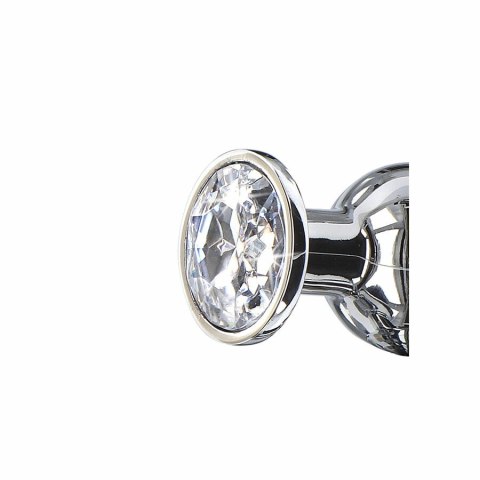 ToyJoy Diamond Bum Bijou Średni korek aluminiowy ze srebrnym kryształem 11 cm